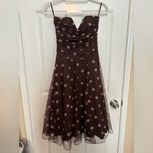 Brown polka dot dress by speechless size medium